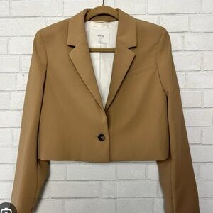 Aritzia Wilfred Cropped Tan Blazer